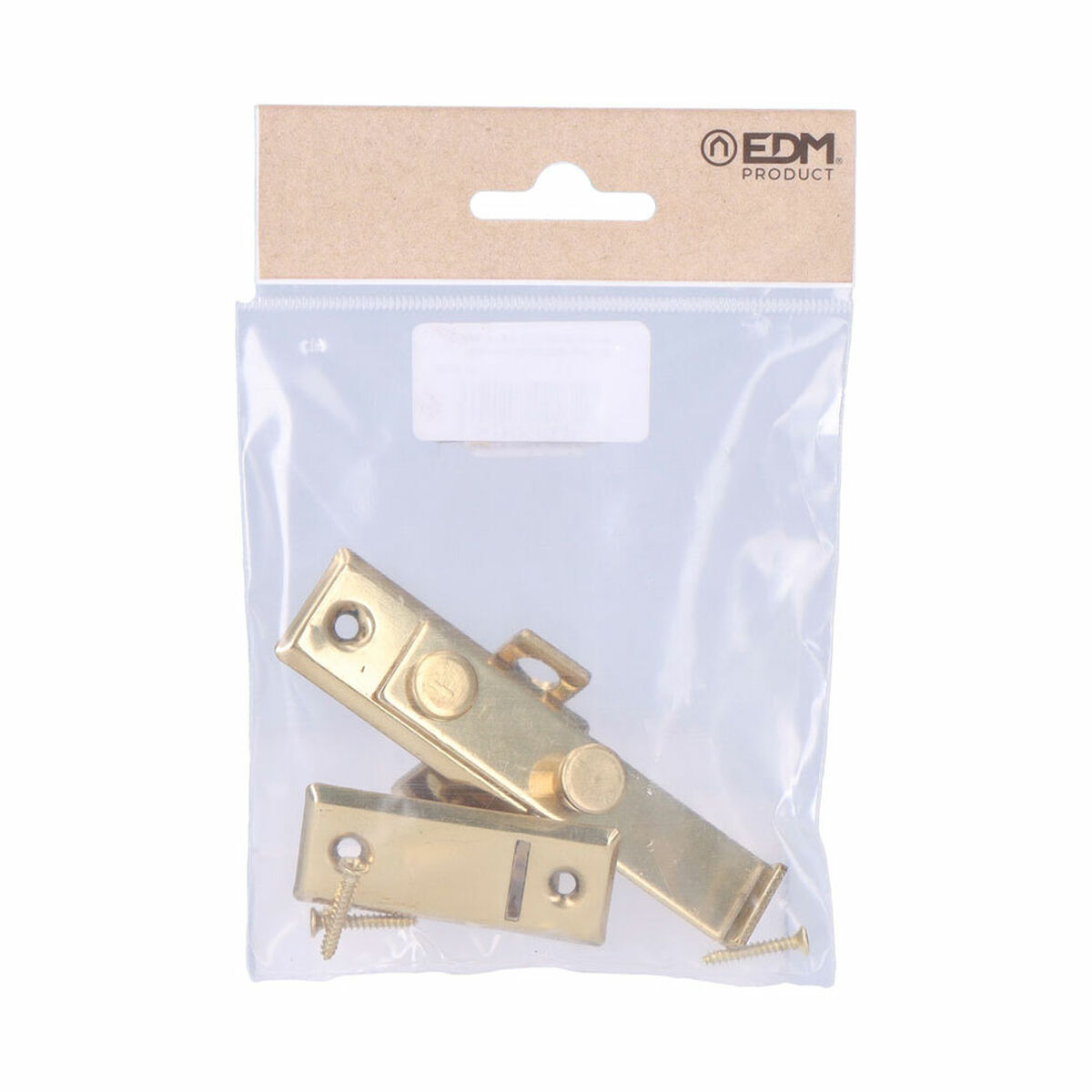 Aldabilla para puerta EDM 85078 Latón pulido 8 cm Reversible